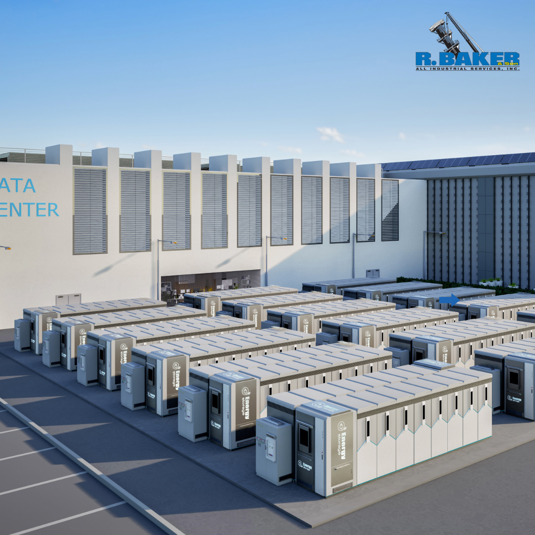 Heavy equipment rigging for data center power infrastructure - R. Baker & Son