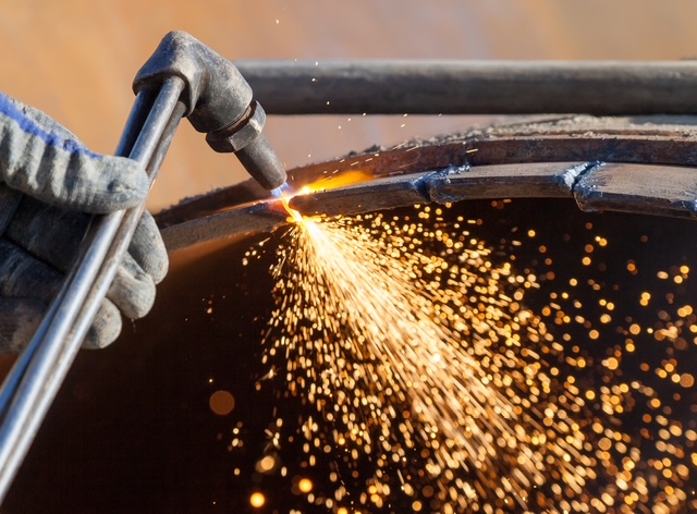 R. Baker and son welding on complex hospital demolition job